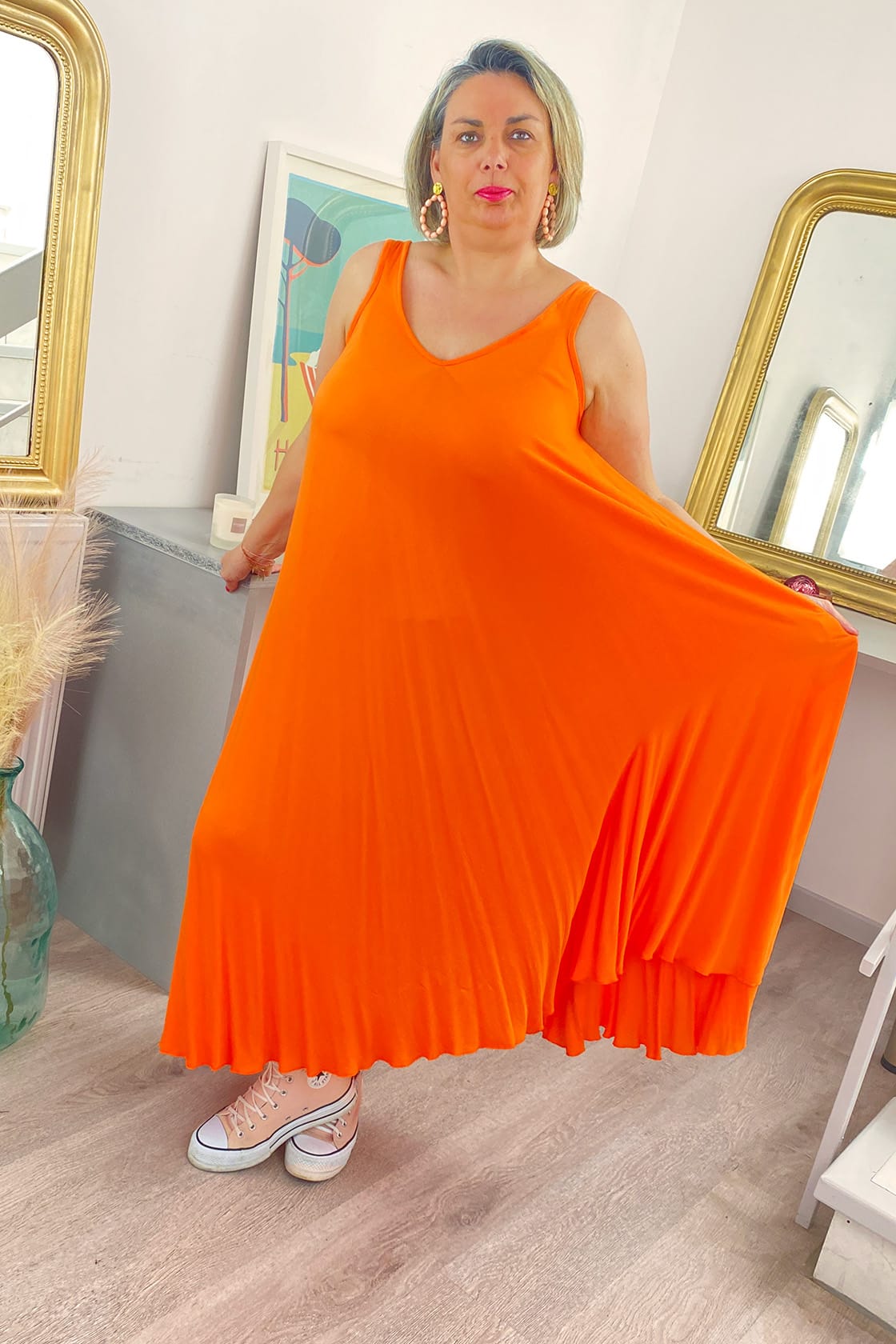 Robe-nelly-Orange - vêtements grande taille