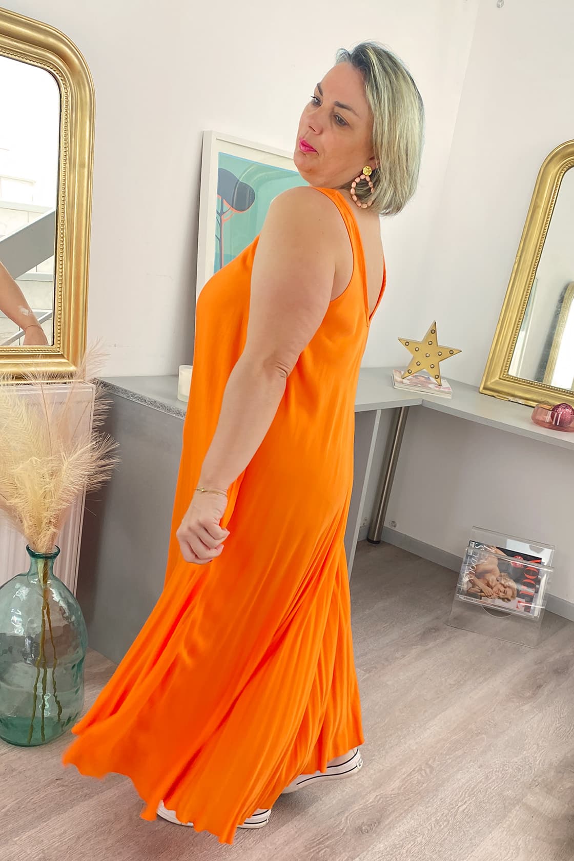 Robe-nelly-Orange - vêtements grande taille