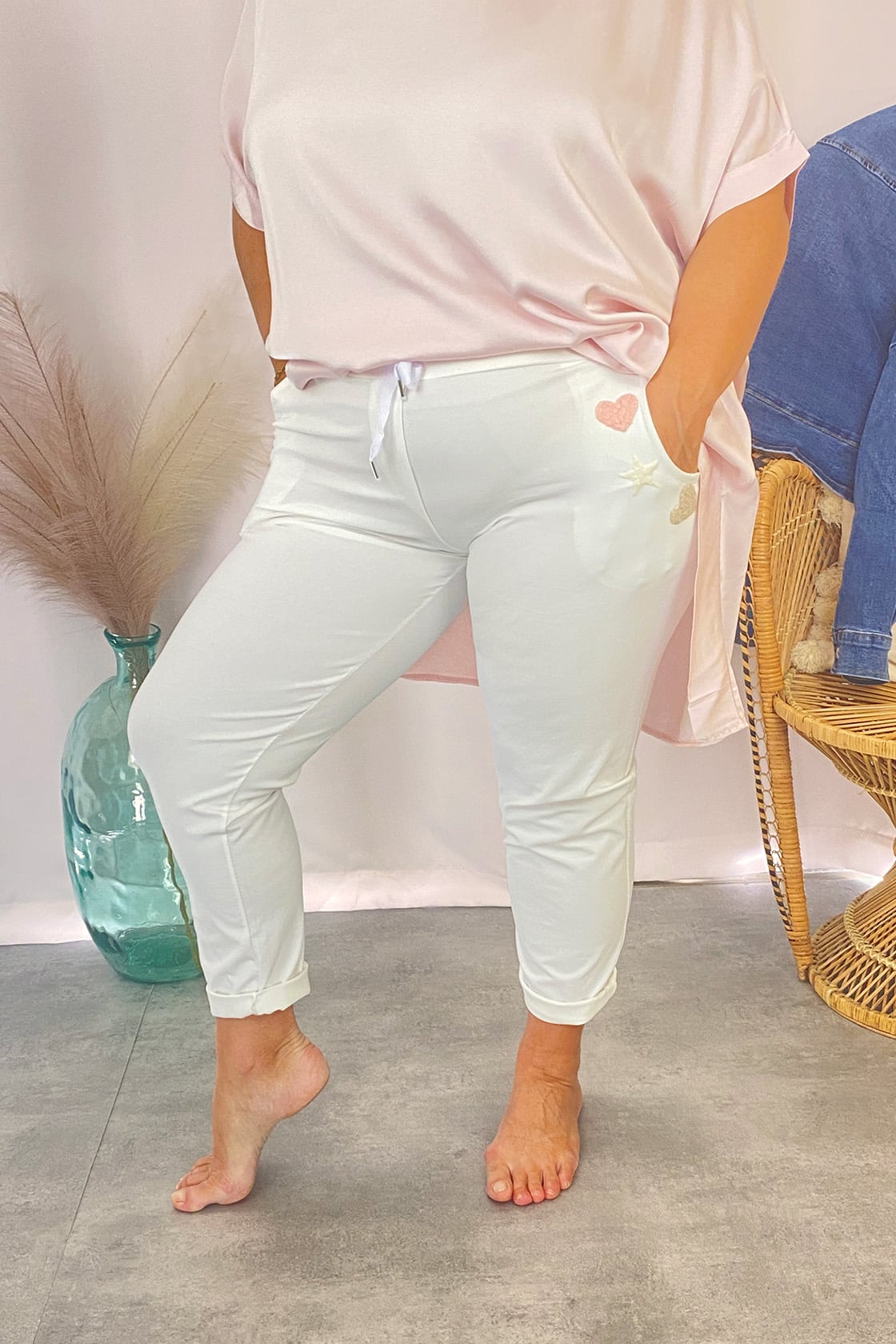 pantalon charly blanc